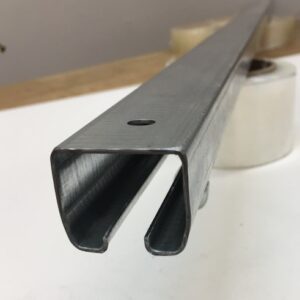 16 Gauge Galvanized Steel Track - For Sliding Curtains and Doors - 8' Length